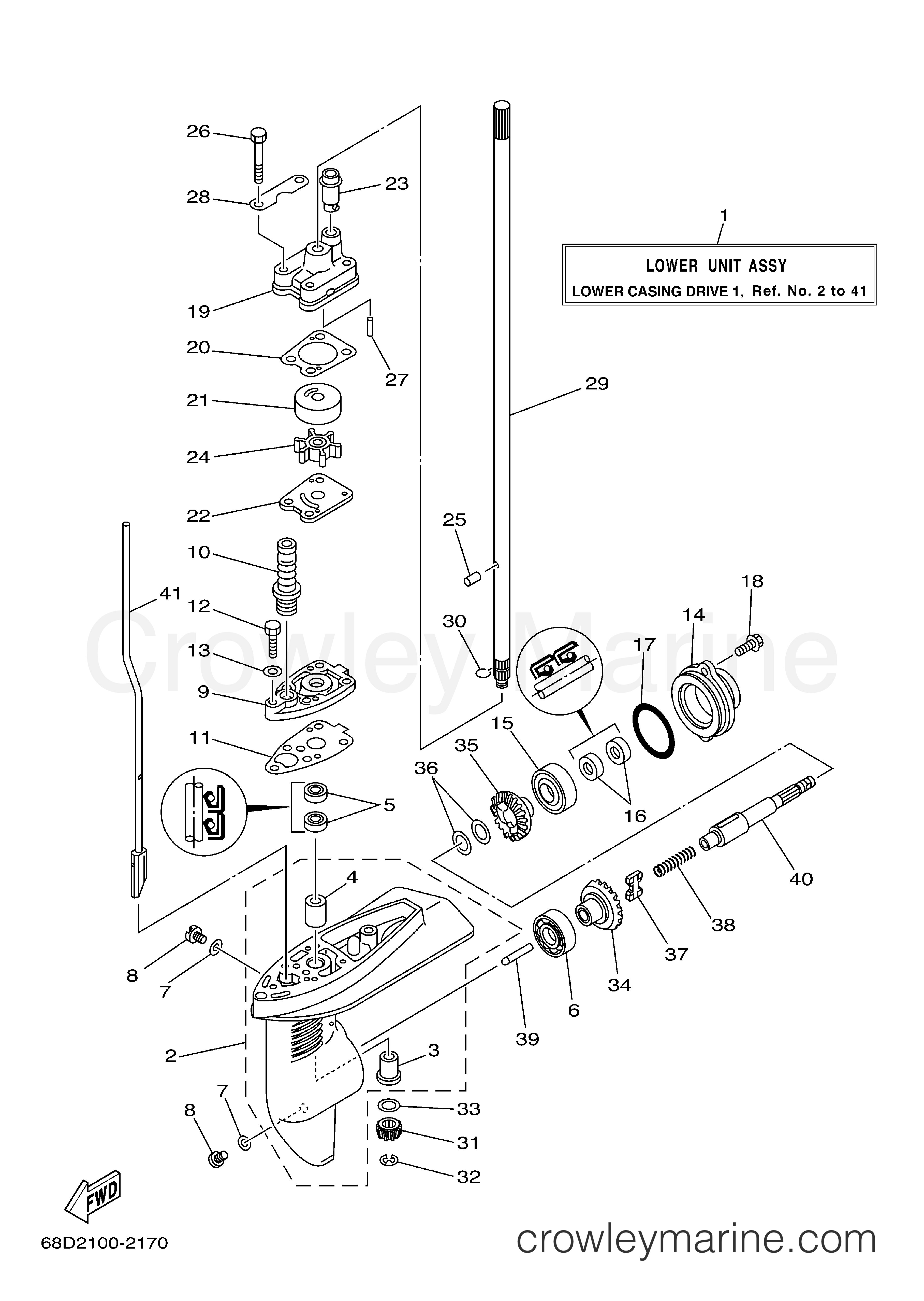 Yamaha Motors F4MLH - LOWER CASING DRIVE 1