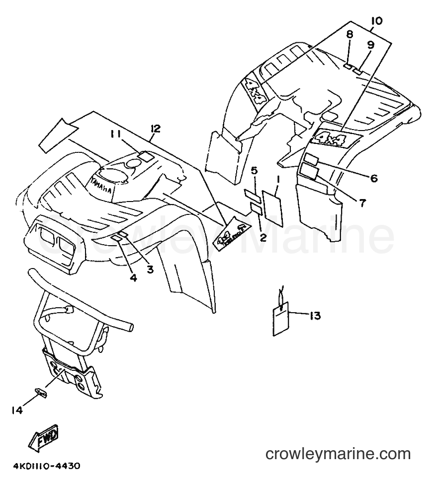 1995 ATV YFB250FW - YFB250FW (4KD5) [010] - EMBLEM & LABEL