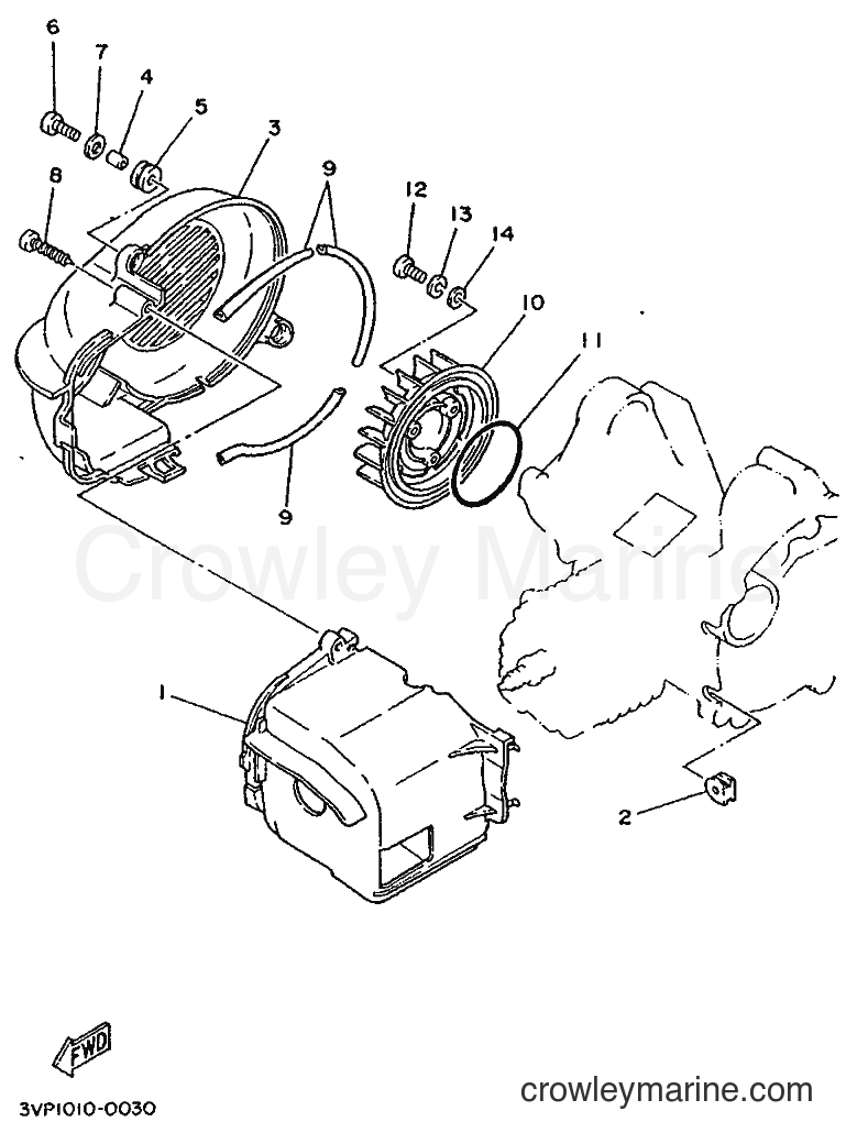 1992 Scooter YE50 - YE50 (4EE1) [999] - AIR SHROUD & FAN