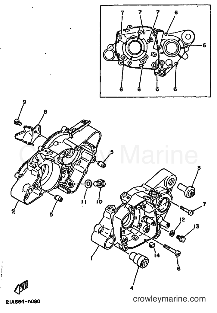 1991 Dirt Bike DT50LC - DT50LC (3BK7) [010] - CRANKCASE