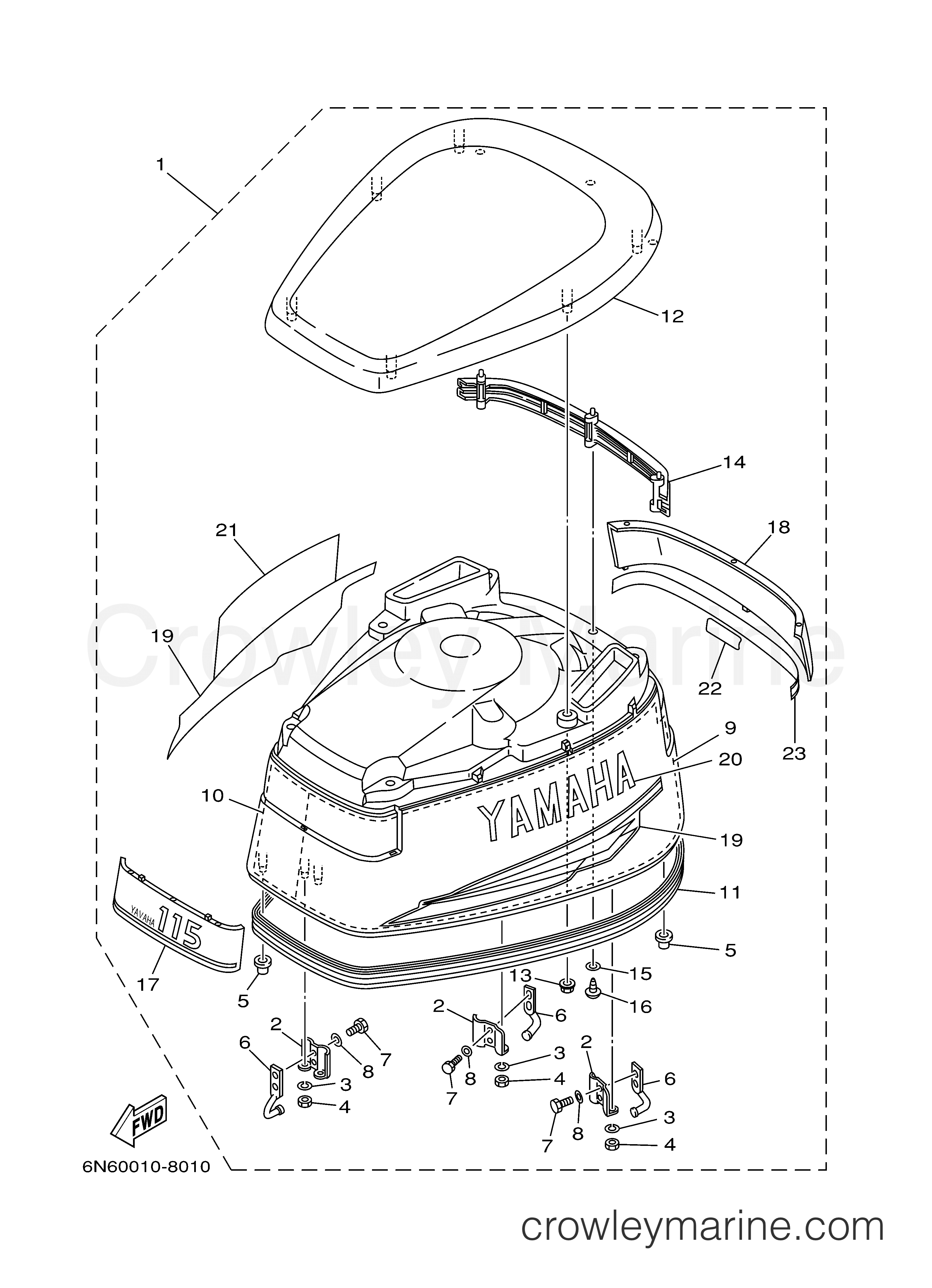 Yamaha Motors 115TLRY - TOP COWLING