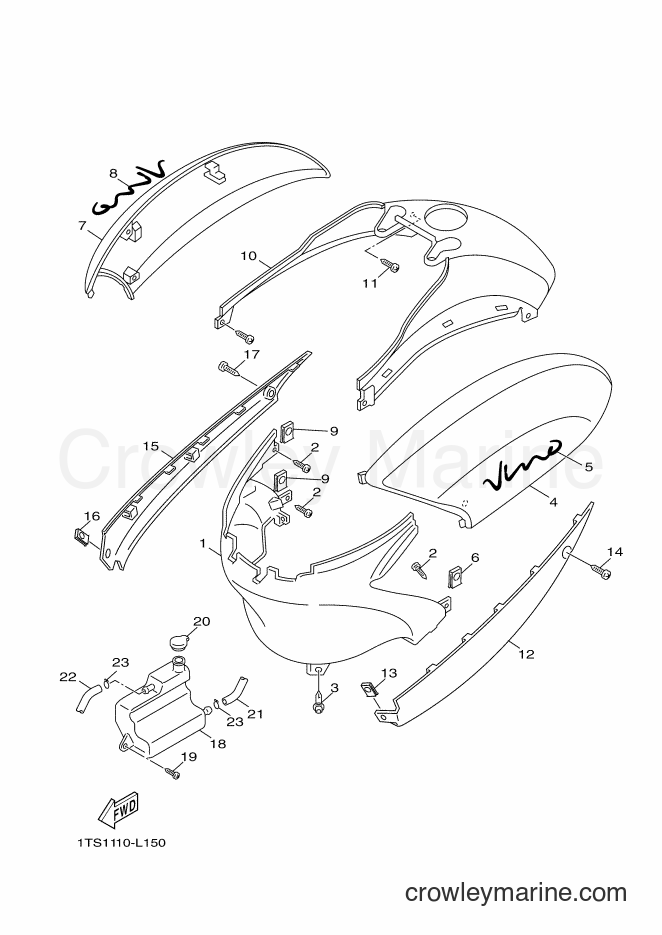 Yamaha Motors XC50 (1TSA) [010] - SIDE COVER