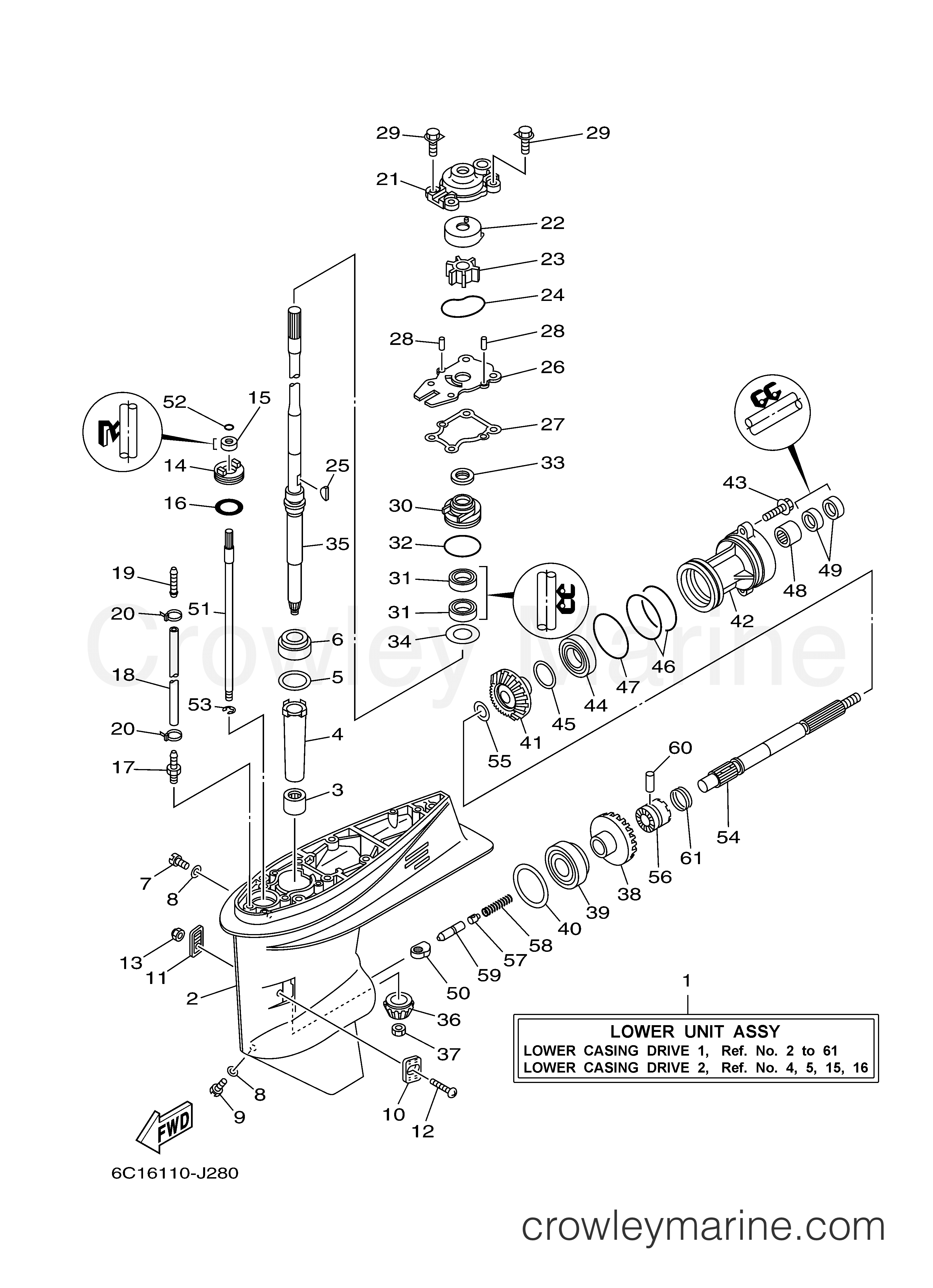 Yamaha Motors F60TLR - LOWER CASING DRIVE 1