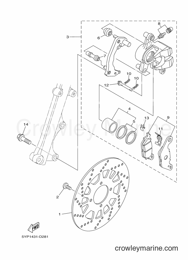 2010 Scooter T135SEC - T135SEC (1S99) [020] - FRONT BRAKE CALIPER