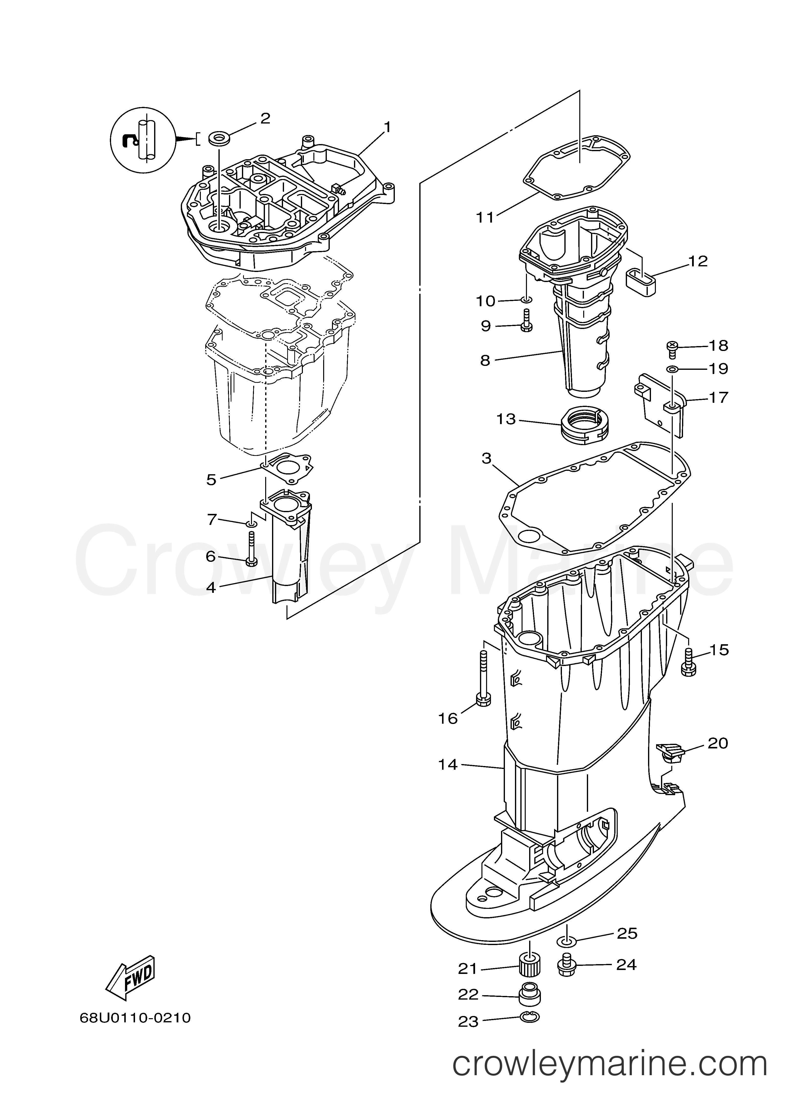 Yamaha Motors T25TLRZ - UPPER CASING
