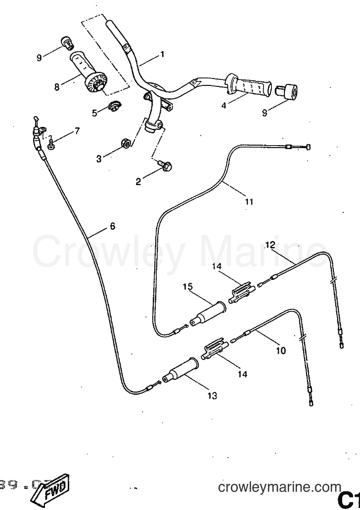 1998 Scooter YQ50 - YQ50 (5CK2) [010] - STEERING CABLE FOR DISK BRAKE