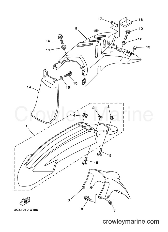 2010 Dirt Bike XT250 - XT250 (3C5M) [010] - FENDER
