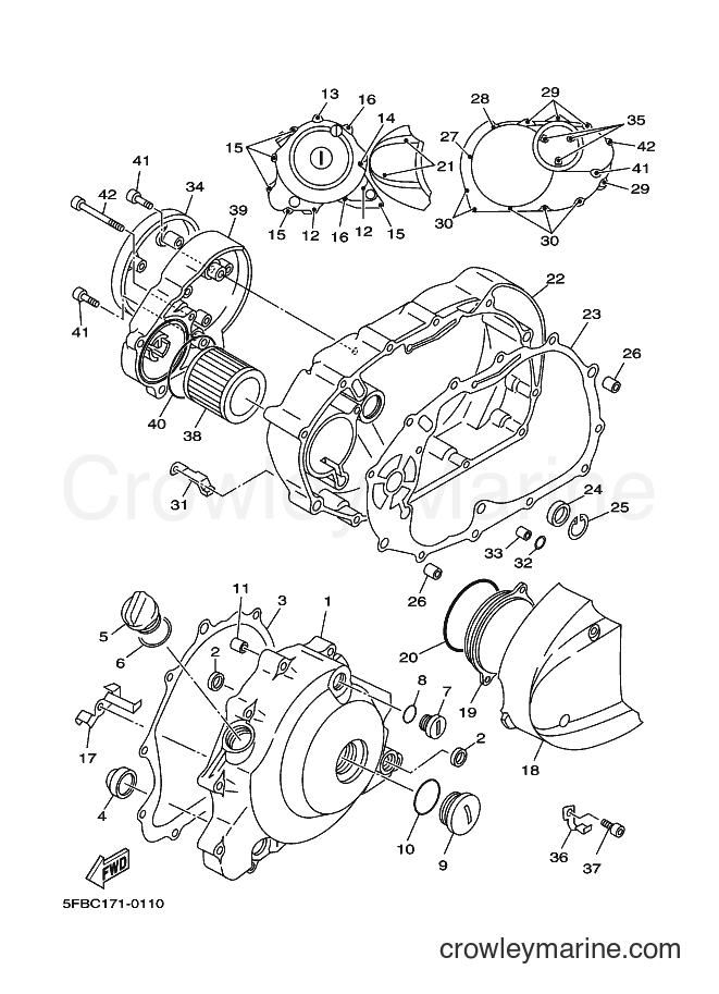2000 Cruiser XVS650 - XVS650 (5FBC) [010] - CRANKCASE COVER 1