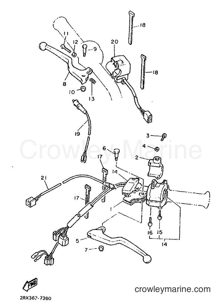 1987 Dirt Bike XT500Z - XT500Z (2RX) [999] - HANDLE SWITCH & LEVER