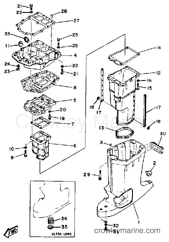 Yamaha Motors 150ETXJ - UPPER CASING