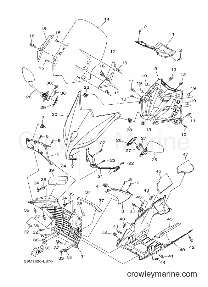 Yamaha Motors XP500 (59CM) [010] - WINDSHIELD