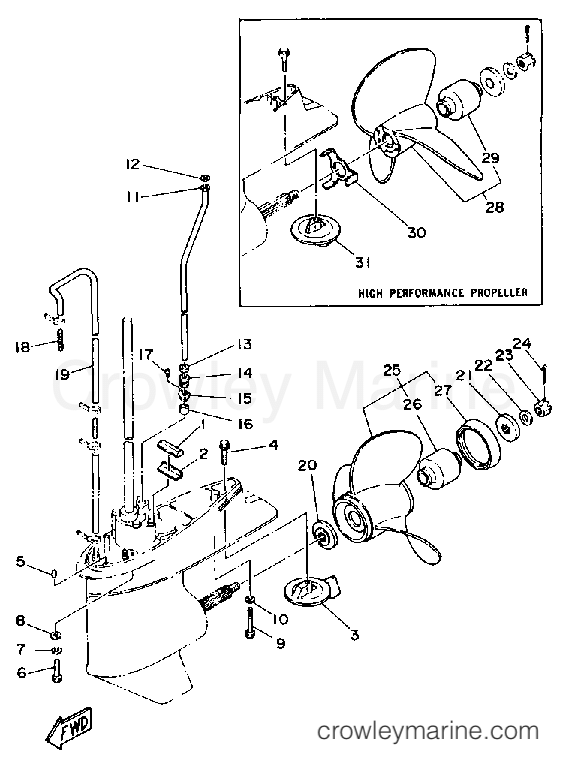 Yamaha Motors 90ETLD - LOWER DRIVE 2