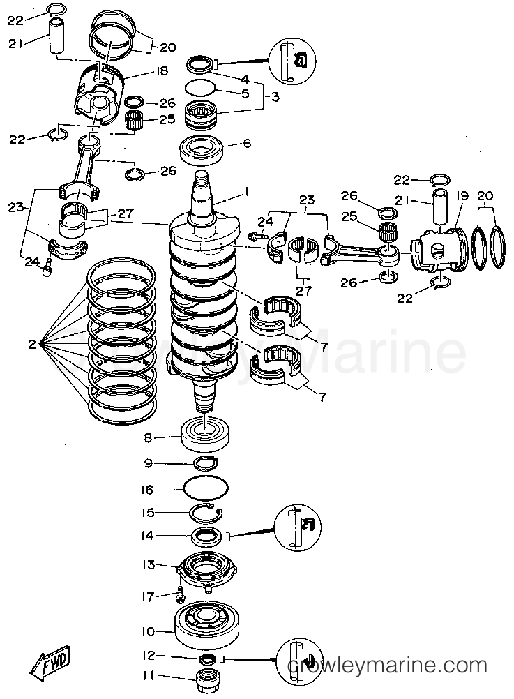 Yamaha Motors L250TXRT - CRANKSHAFT PISTON