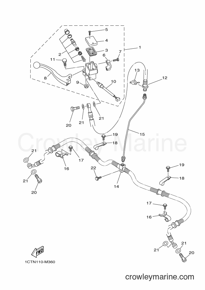 Yamaha Motors YFM450FWAD (1CTY) [010] - FRONT MASTER CYLINDER
