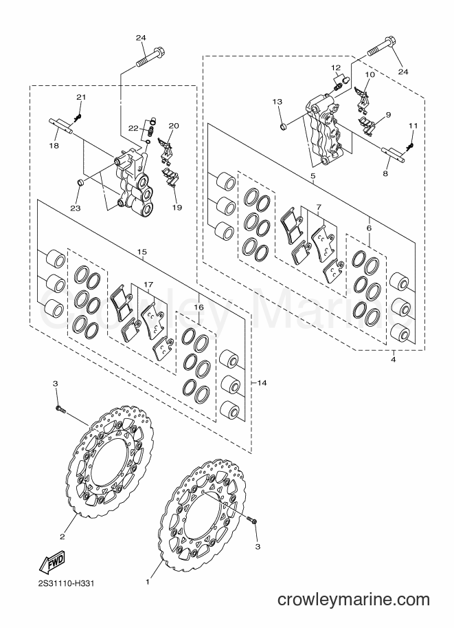 Yamaha Motors VMX17 (2CEU) [010] - FRONT BRAKE CALIPER