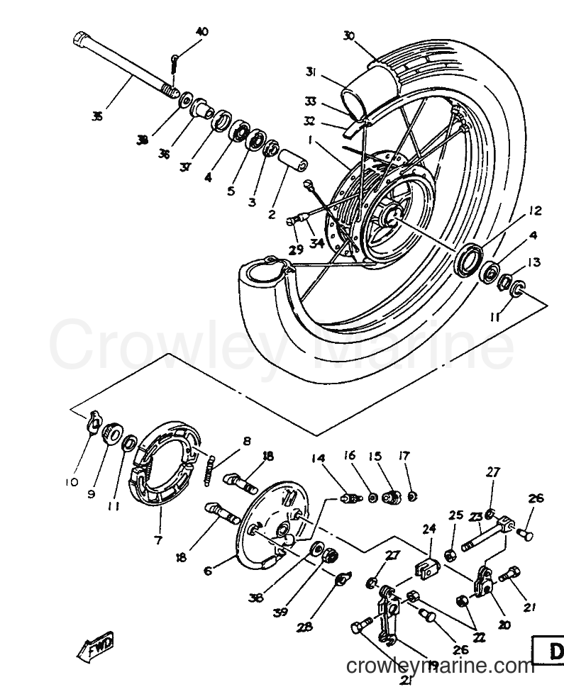 Yamaha Motors SR125 (2JW) [999] - FRONT WHEEL