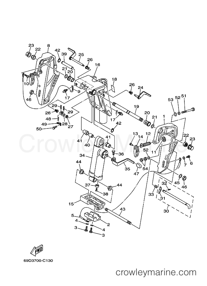 Yamaha Motors E60HMHDL (69D3) [040] - BRACKET 1