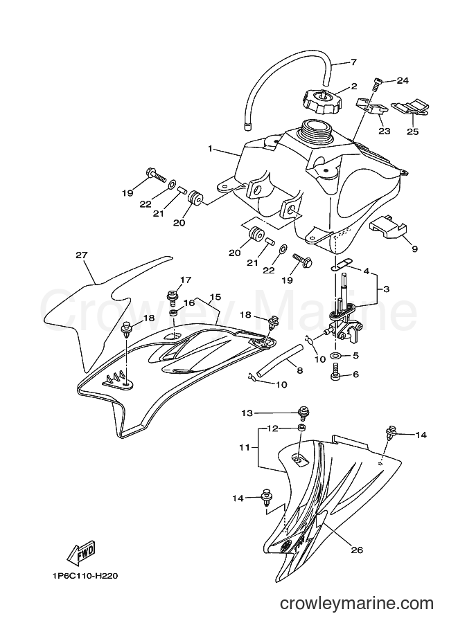 Yamaha Motors TT-R50E (1P6E) [010] - FUEL TANK