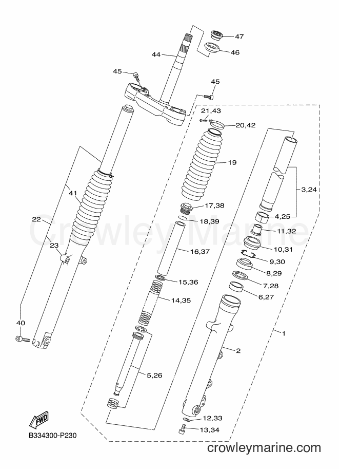 Yamaha Motors XVS950CR (B33M) [010] - FRONT FORK