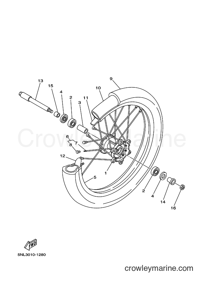 2002 Dirt Bike YZ250F - YZ250F (5SG3) [010] - FRONT WHEEL