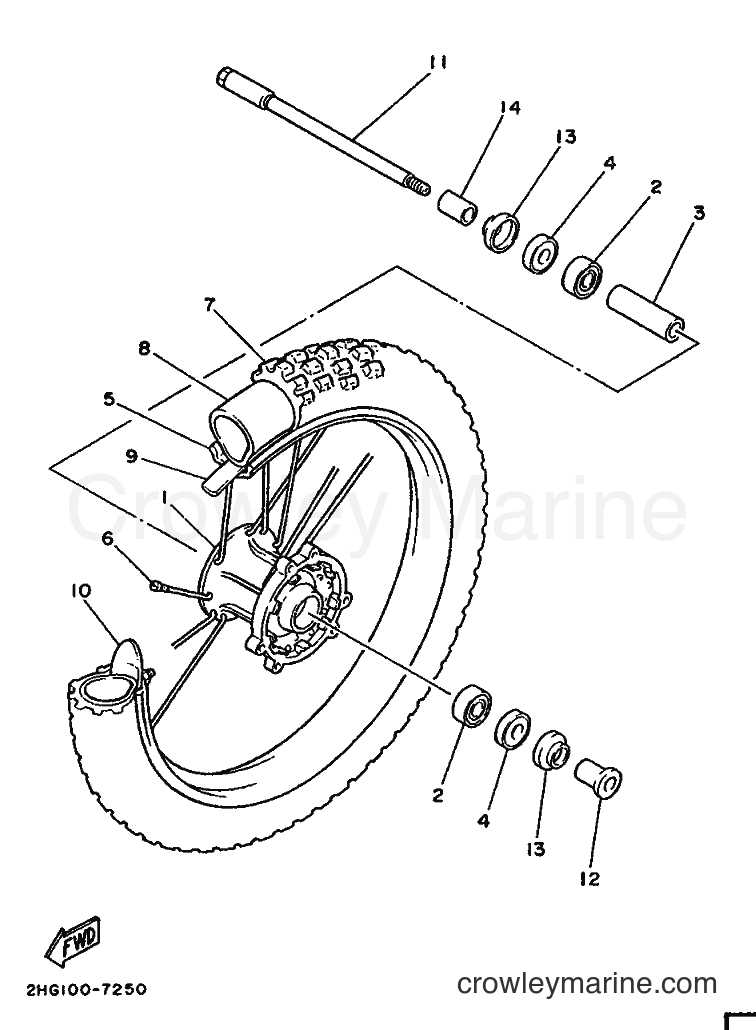 1987 Dirt Bike YZ125 - YZ125 (2HG) [999] - FRONT WHEEL