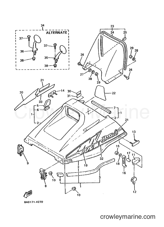 1994 Snowmobile BR250 - BR250 (8AD1) [020] - SHROUD & WINDSHIELD
