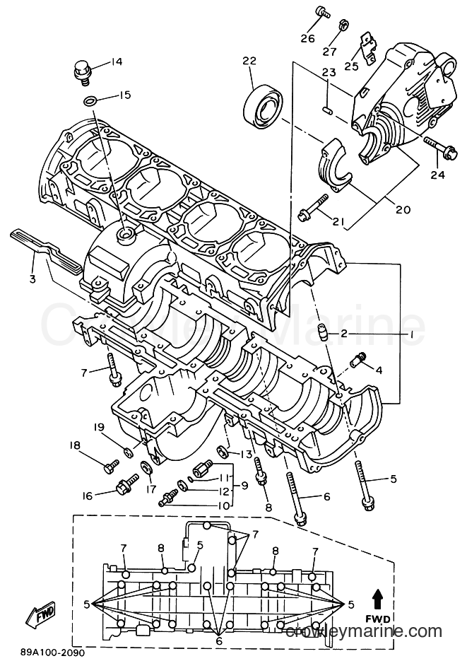 Yamaha Motors VX750 (89A1) [010] - CRANKCASE