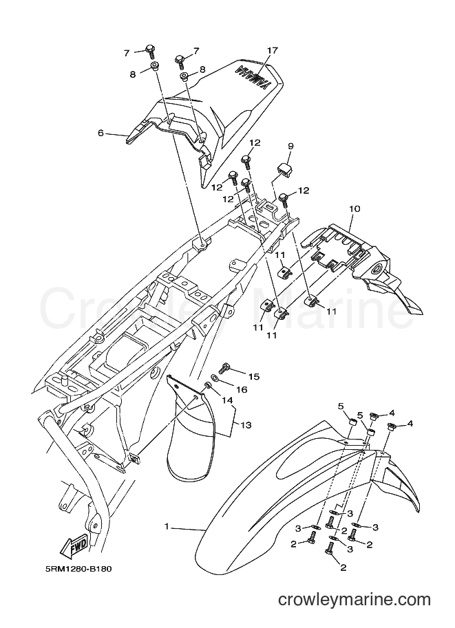 2004 Dirt Bike XTZ125E - XTZ125E (5YM3) [010] - FENDER