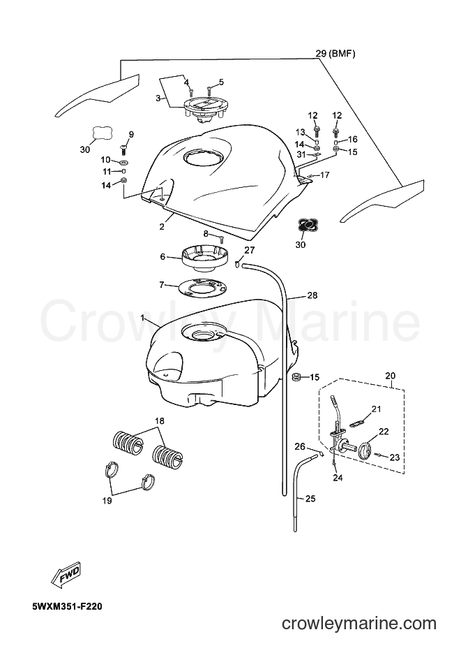 2007 Scooter TZR50 - TZR50 (5WXM) [020] - FUEL TANK