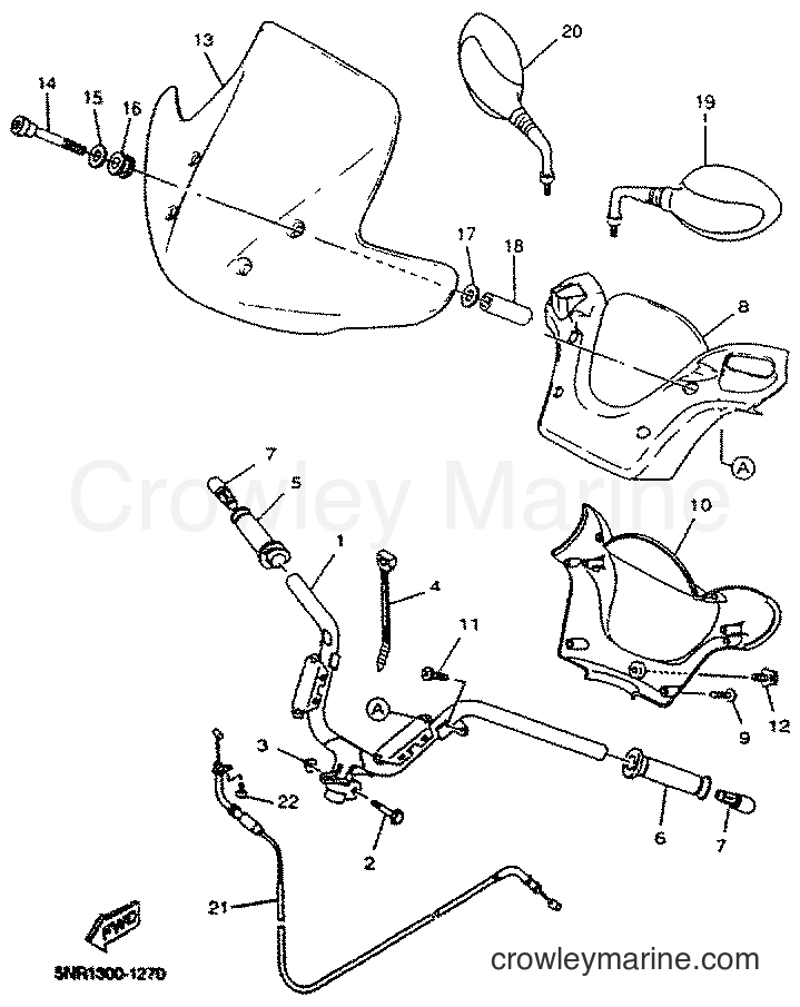 Yamaha Motors YP125E (5NR1) [010] - STEERING HANDLE & CABLE