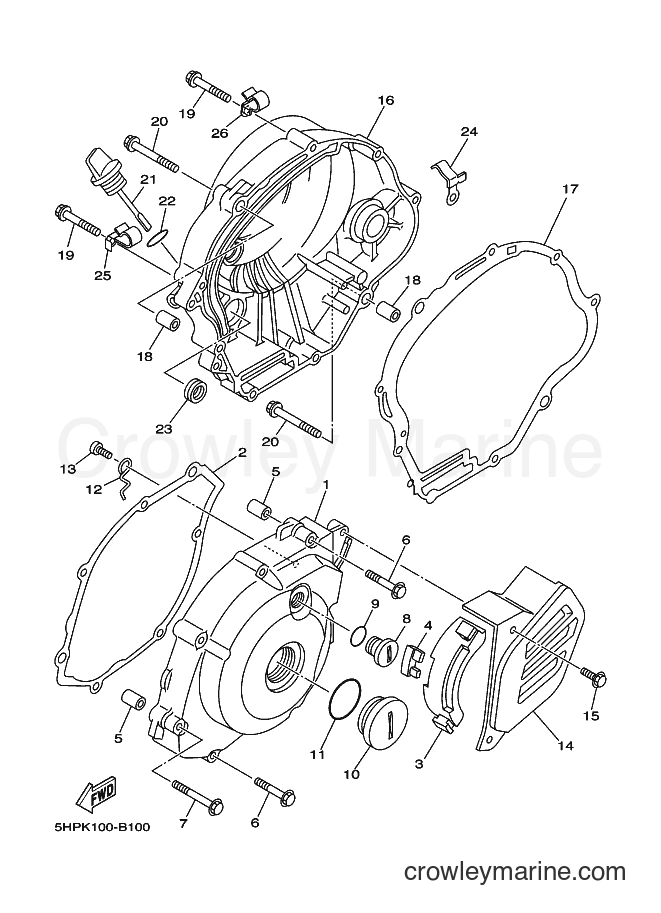 2003 Dirt Bike TT-R125E - TT-R125E (5HPK) [040] - CRANKCASE COVER 1