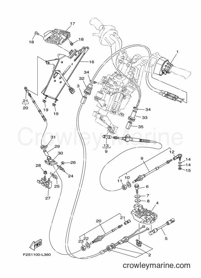 Yamaha Motors FB1800A-L (F2T2) [010] - CONTROL CABLE