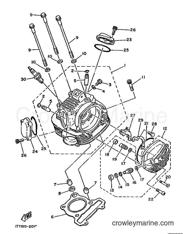 1988 Dirt Bike XT125 - XT125 (2YE1) [99A] - CYLINDER HEAD