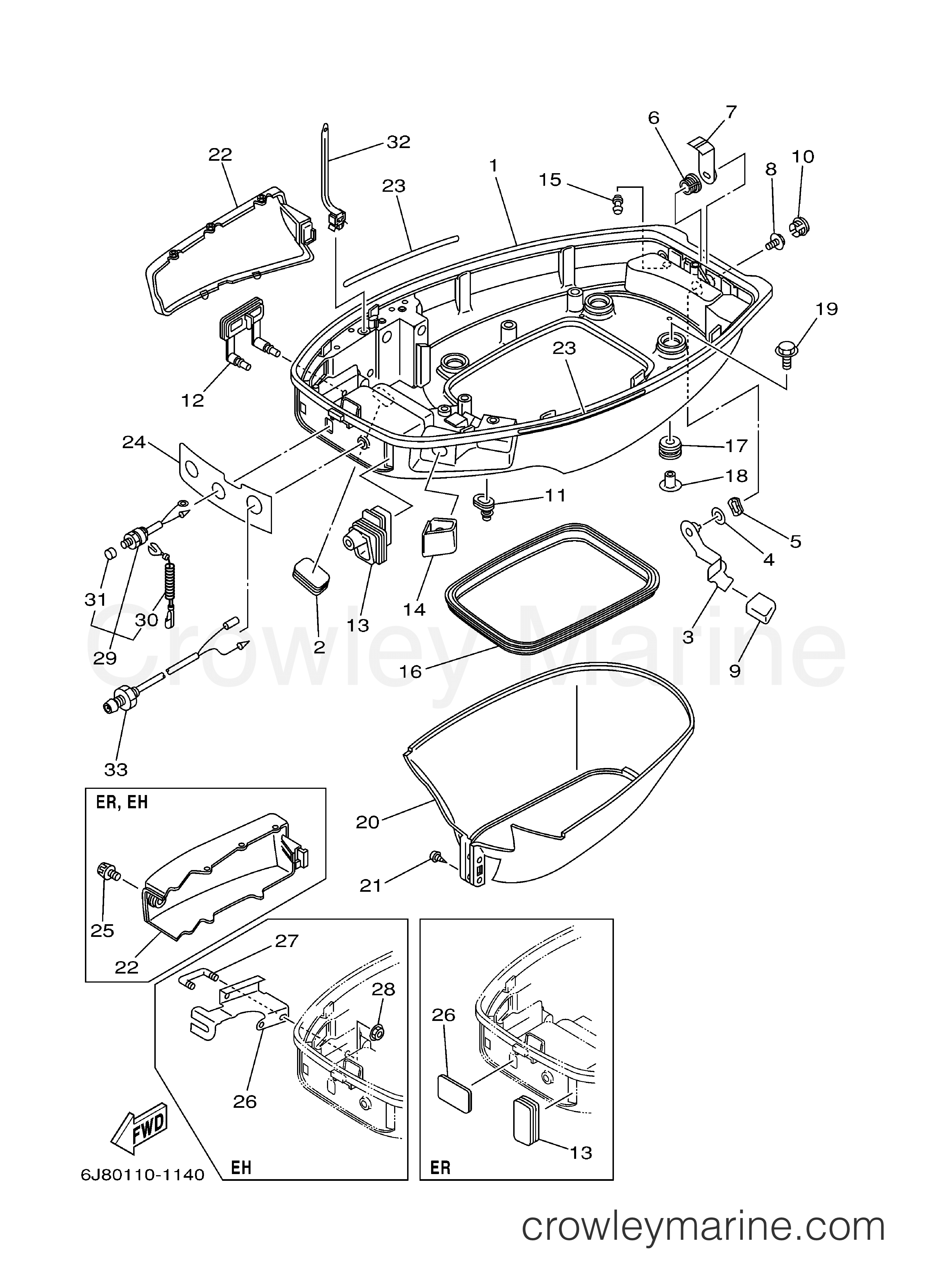 Yamaha Motors 30MSHZ - BOTTOM COWLING