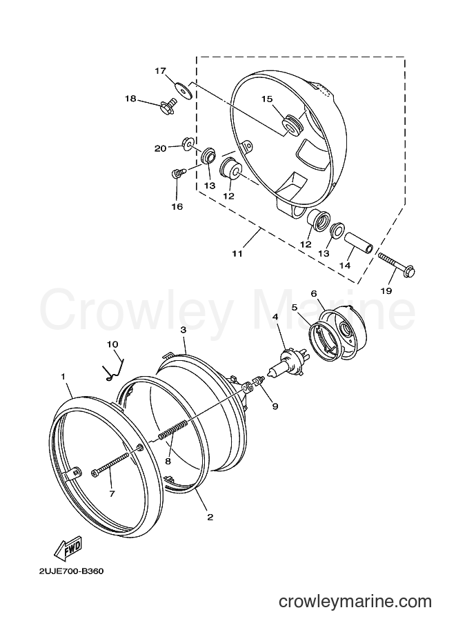 Yamaha Motors XV250 (2UJM) [010] - HEADLIGHT