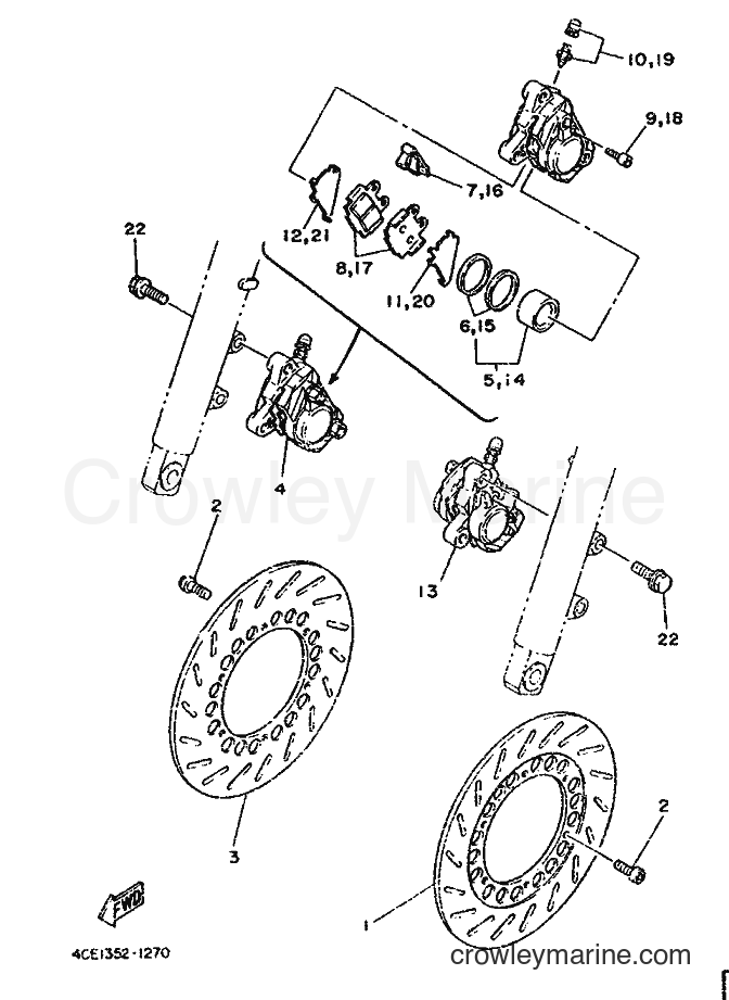 1992 Street Bike RD350 - RD350 (4CE5) [999] - FRONT BRAKE