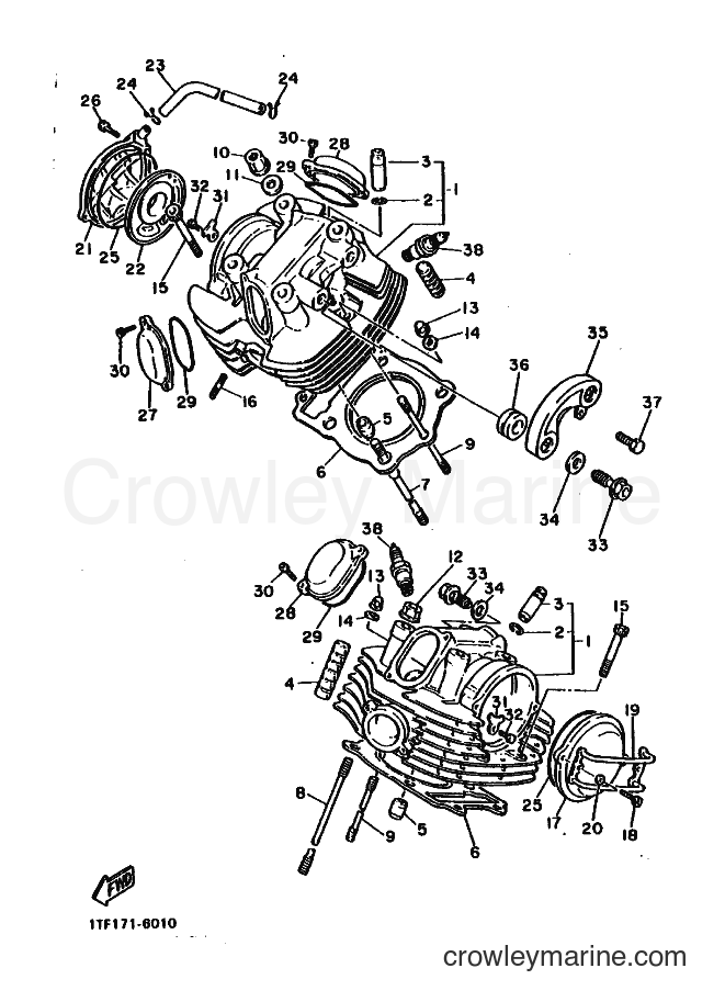 1988 Cruiser XV1100 - XV1100 (3CH0) [010] - CYLINDER HEAD