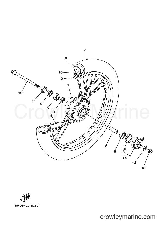 2005 Scooter T105E - T105E (5HUC) [010] - FRONT WHEEL FOR DISK BRAKE