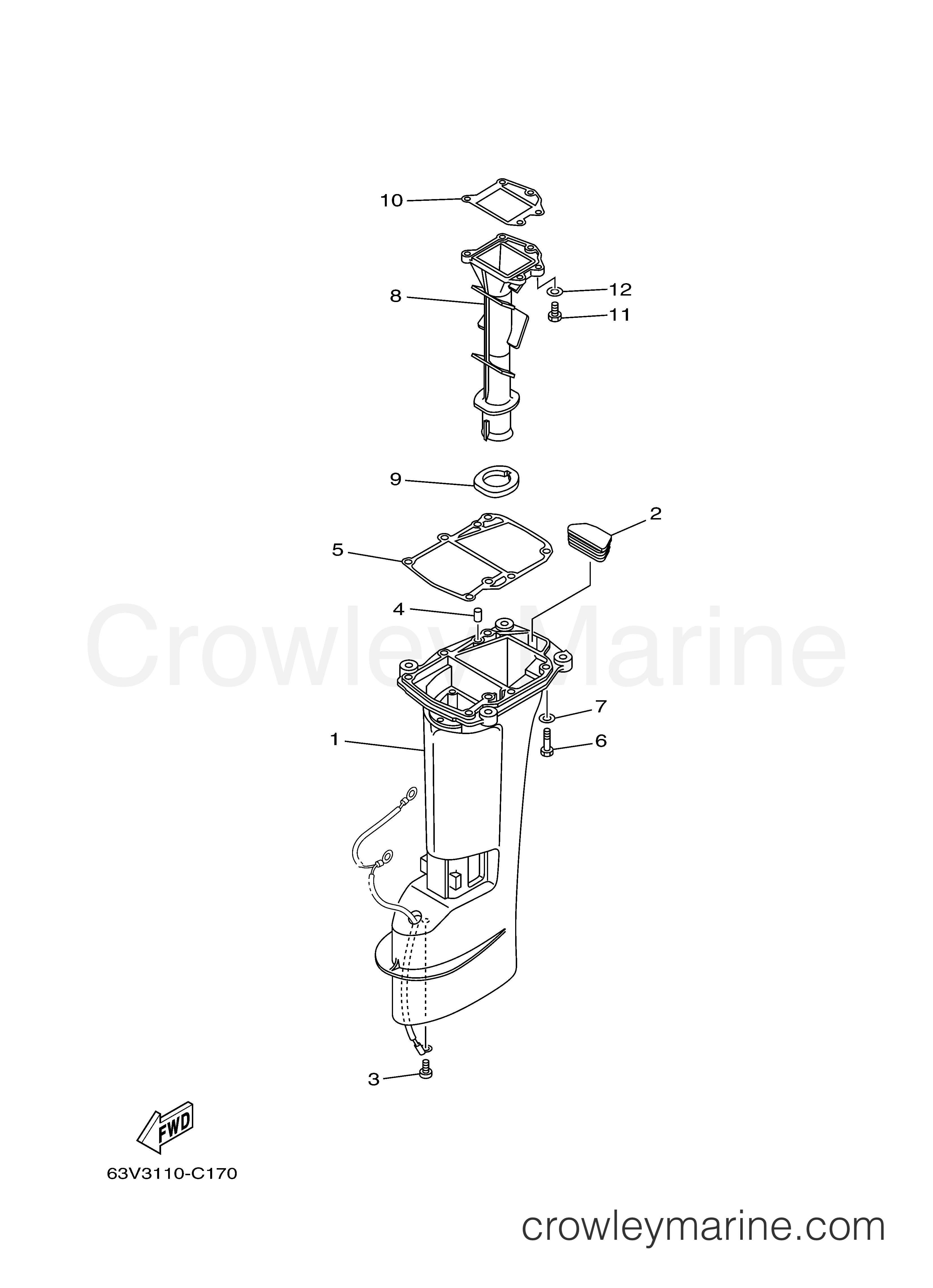 Yamaha Motors 15MSH - UPPER CASING