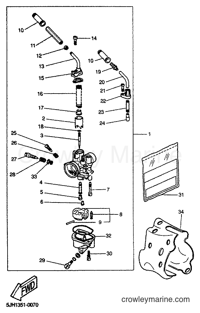 2001 Scooter EW50 - EW50 (5JH3) [040] - CARBURETOR 2