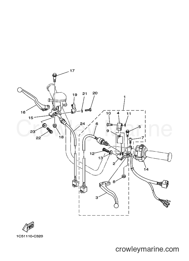 2011 ATV YFM125A - YFM125A (1C5W) [010] - HANDLE SWITCH & LEVER