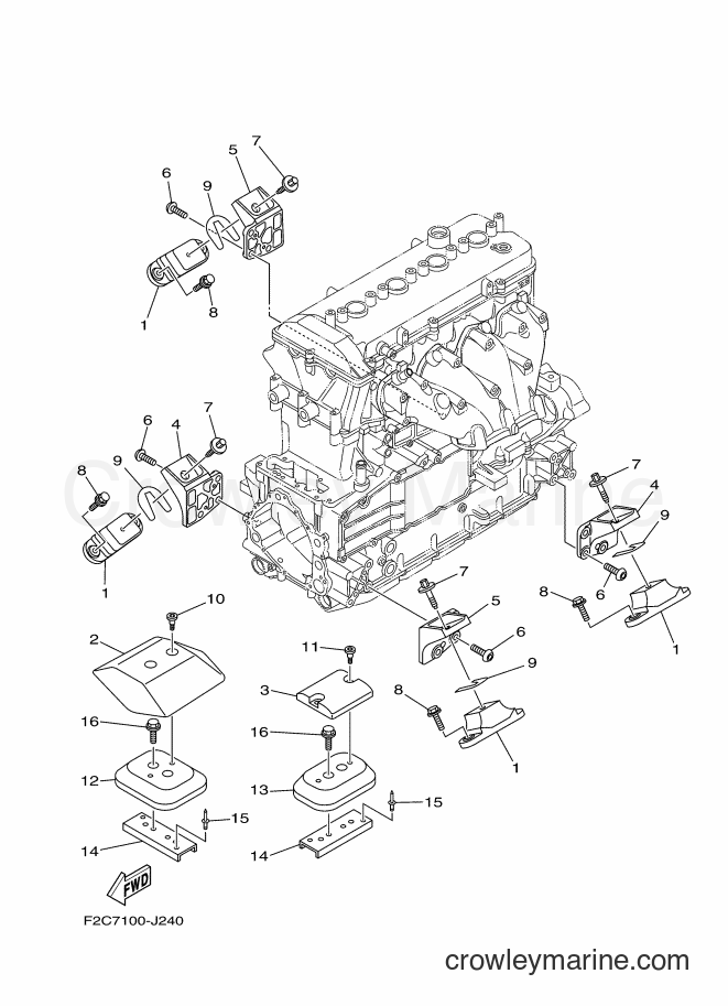 Yamaha Motors GX1800A (F2CA) [010] - ENGINE MOUNT