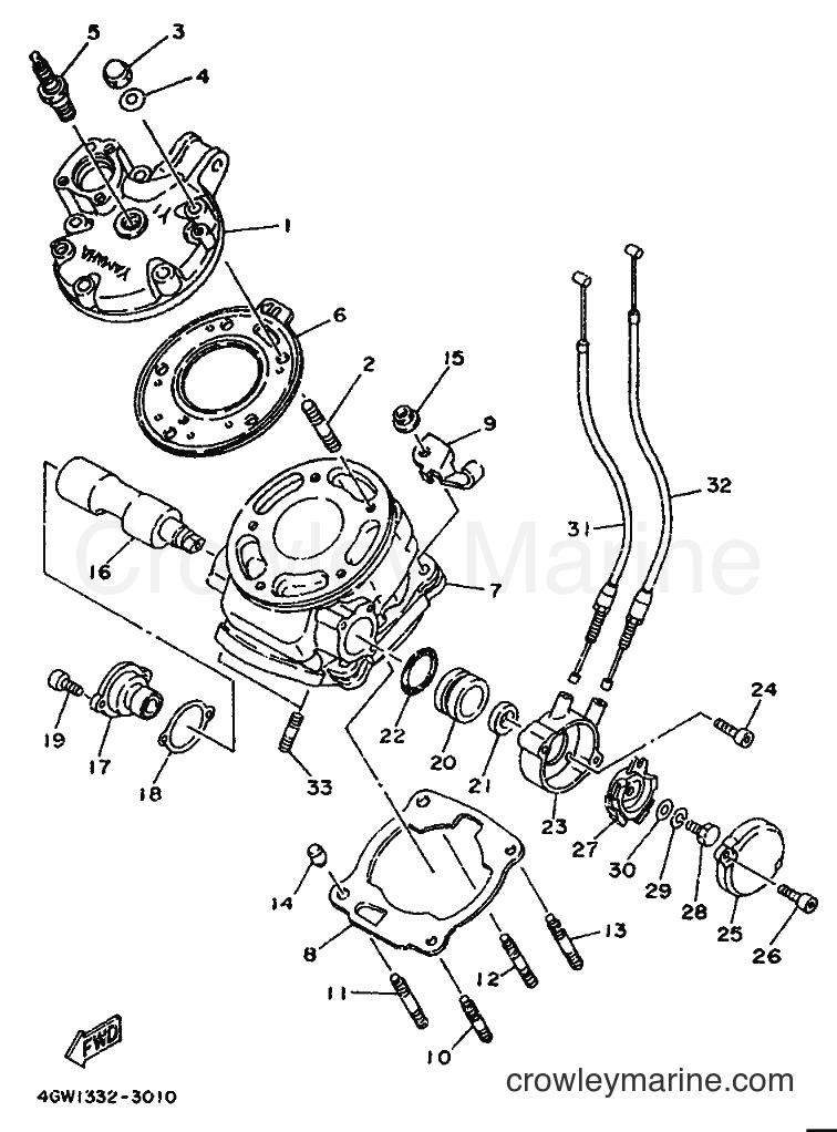 1994 Dirt Bike TDR125 - TDR125 (4GX2) [999] - CYLINDER