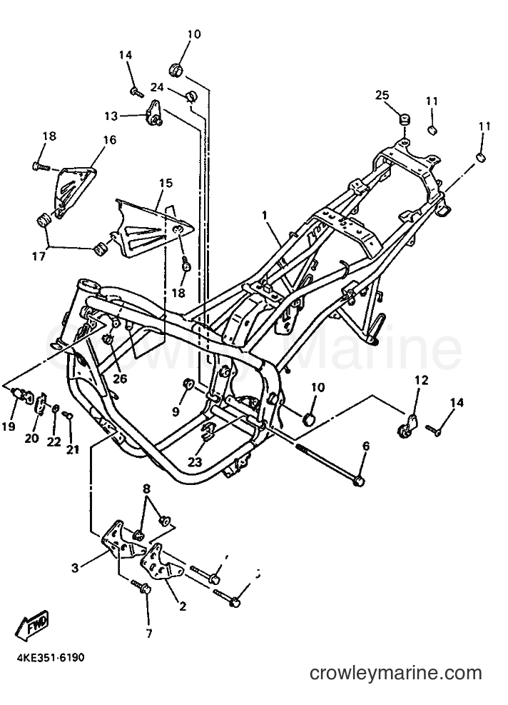 1996 Street Bike XJ600N - XJ600N (4MB3) [010] - FRAME