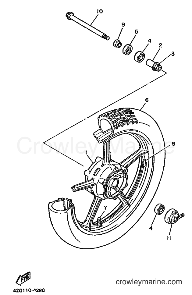 1993 Cruiser XV750 - XV750 (3JLF) [010] - FRONT WHEEL