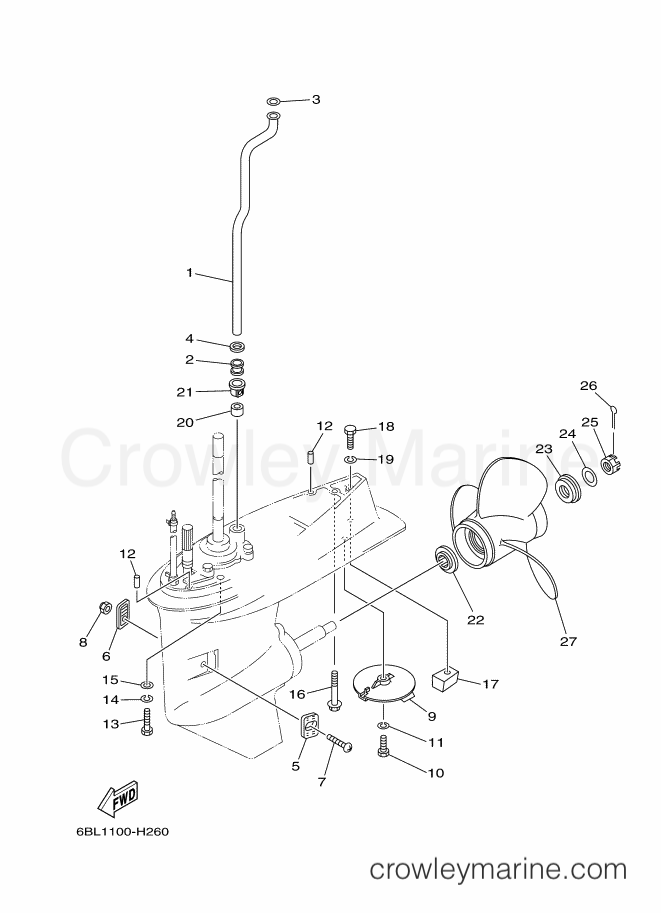 Yamaha Motors T25LA-Y12 (6BL5) [030] - LOWER CASING & DRIVE 2