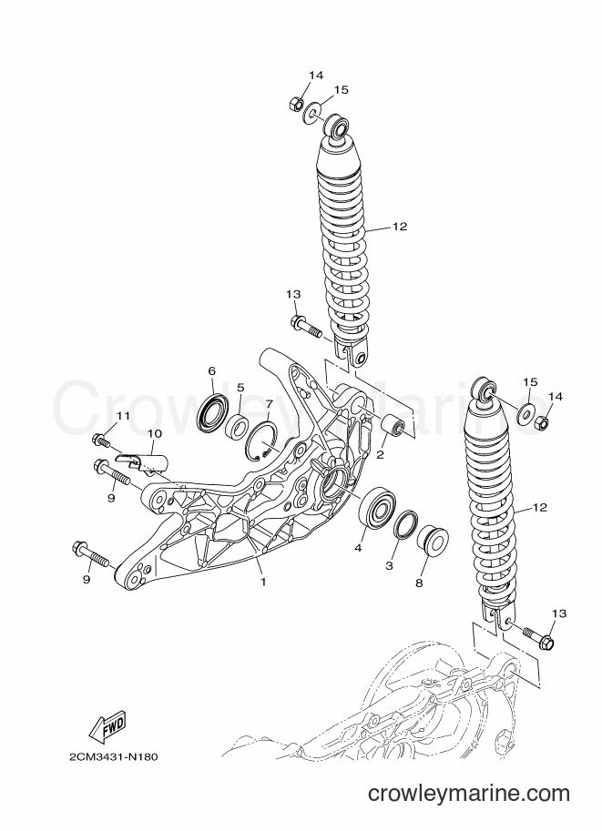2014 Scooter MW125 - MW125 (2CM6) [010] - REAR ARM & SUSPENSION