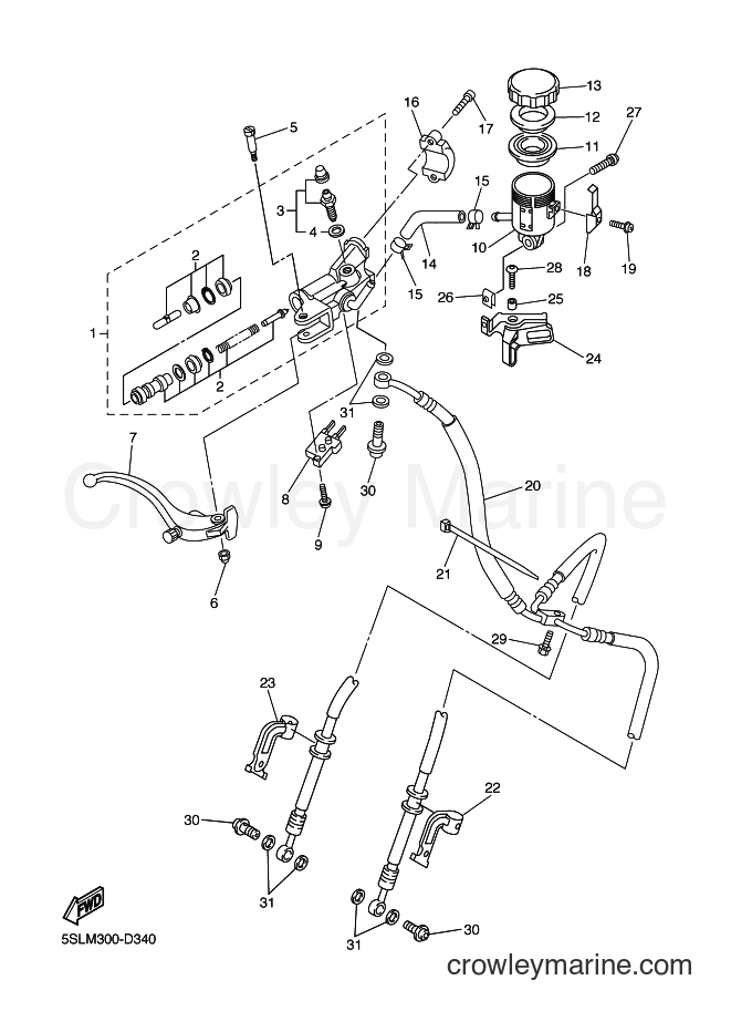 2005 Sport Bike YZF-R6 - YZF-R6 (5SLT) [010] - FRONT MASTER CYLINDER