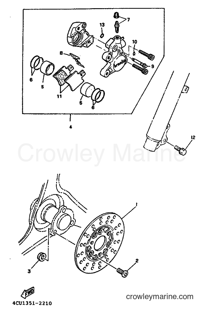 1993 Scooter YE50 - YE50 (4FX1) [999] - FRONT BRAKE CALIPER
