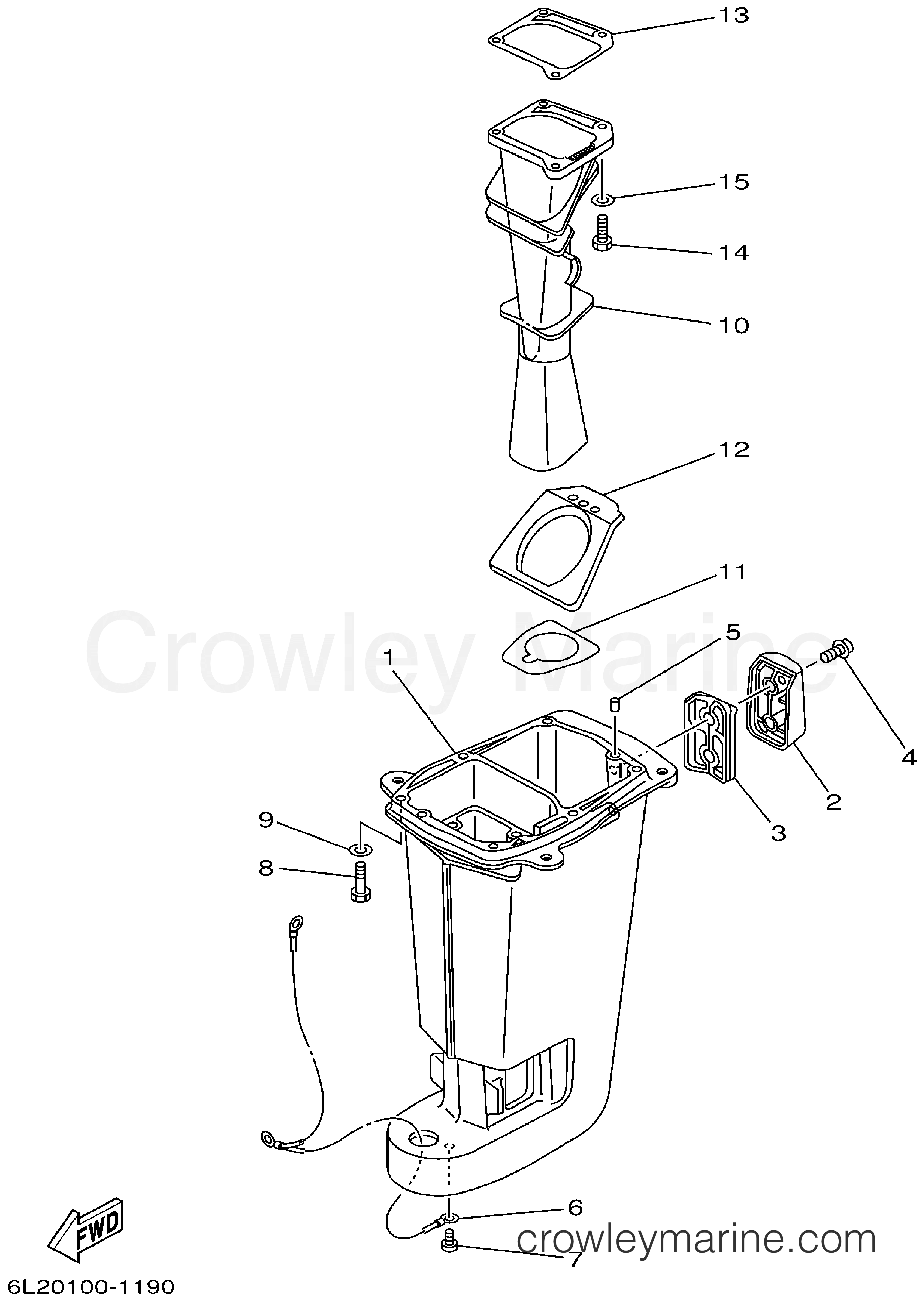 Yamaha Motors 25MLHY - UPPER CASING
